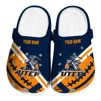 Custom UTEP Miners Football Motif Clogs