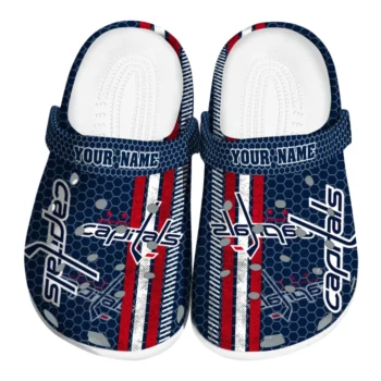 Custom Washington Capitals Contrasting Stripes Clogs