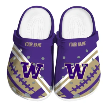 Custom Washington Huskies Football Motif Clogs