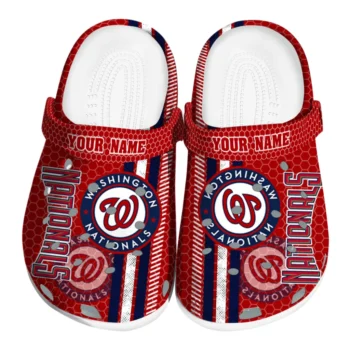 Custom Washington Nationals Contrasting Stripes Clogs
