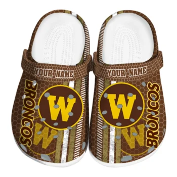Custom Western Michigan Broncos Contrasting Stripes Clogs