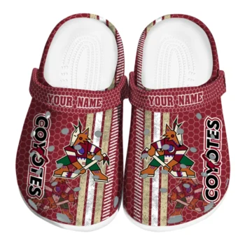 Customized Arizona Coyotes Contrasting Stripes Clogs