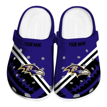 Customized Baltimore Ravens Football Motif Clogs