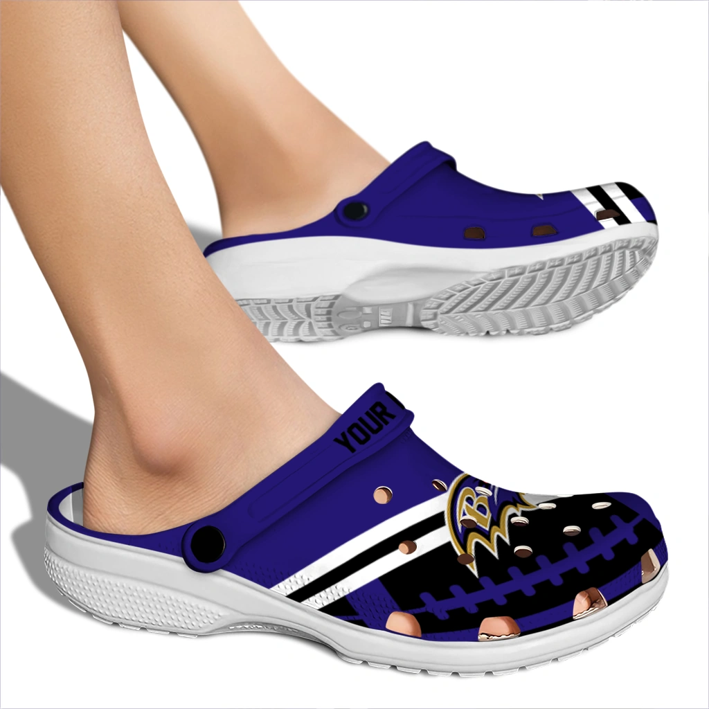 customized-baltimore-ravens-football-motif-clogs-fashion-forward