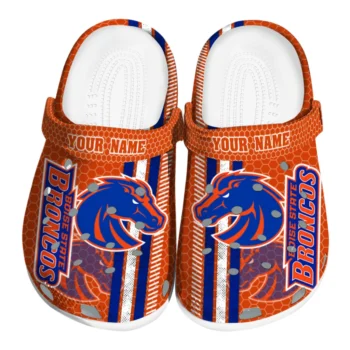 Customized Boise State Broncos Contrasting Stripes Clogs
