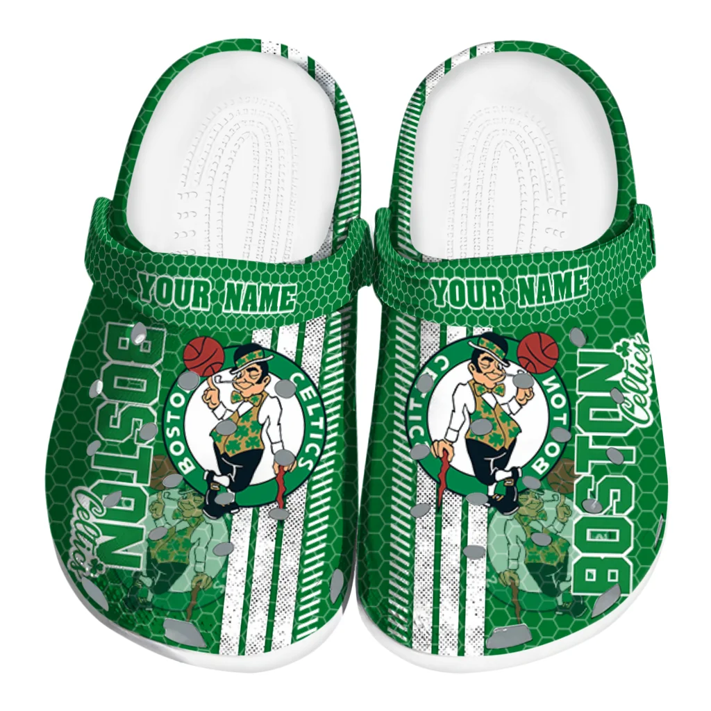 customized-boston-celtics-contrasting-stripes-clogs-best-selling customized boston celtics contrasting stripes clogs best selling