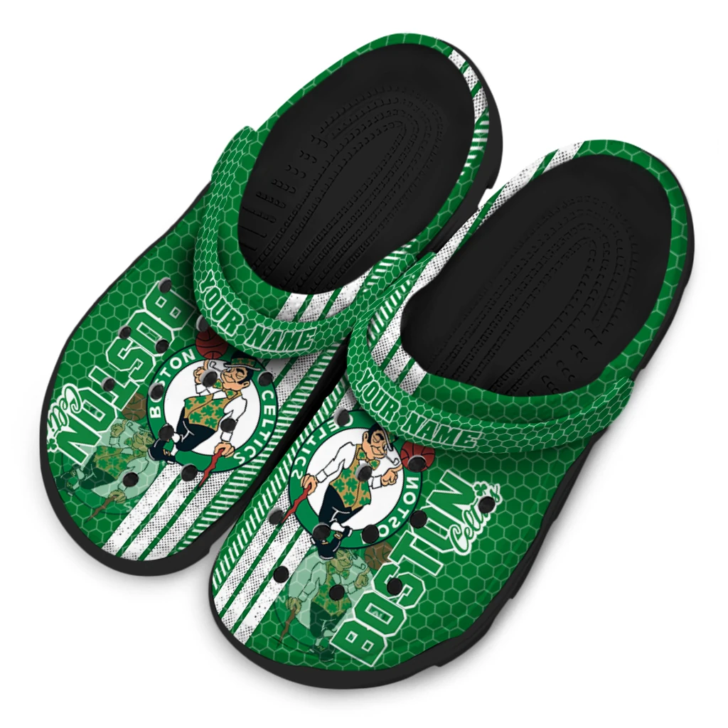 customized-boston-celtics-contrasting-stripes-clogs-latest-model