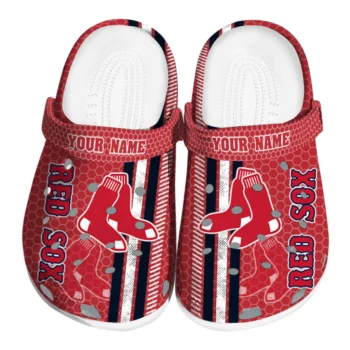 Customized Boston Red Sox Contrasting Stripes Clogs