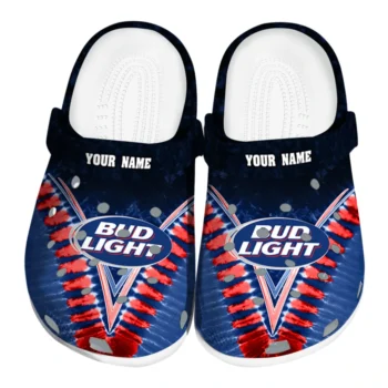 Customized Bud light Crest Blue Red Clogs