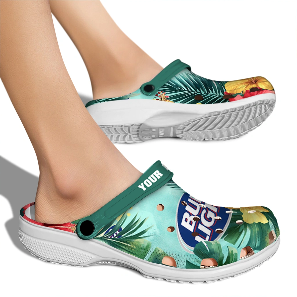 customized-bud-light-hawaii-vibe-green-red-clogs-fashion-forward-hey-clogs.webp