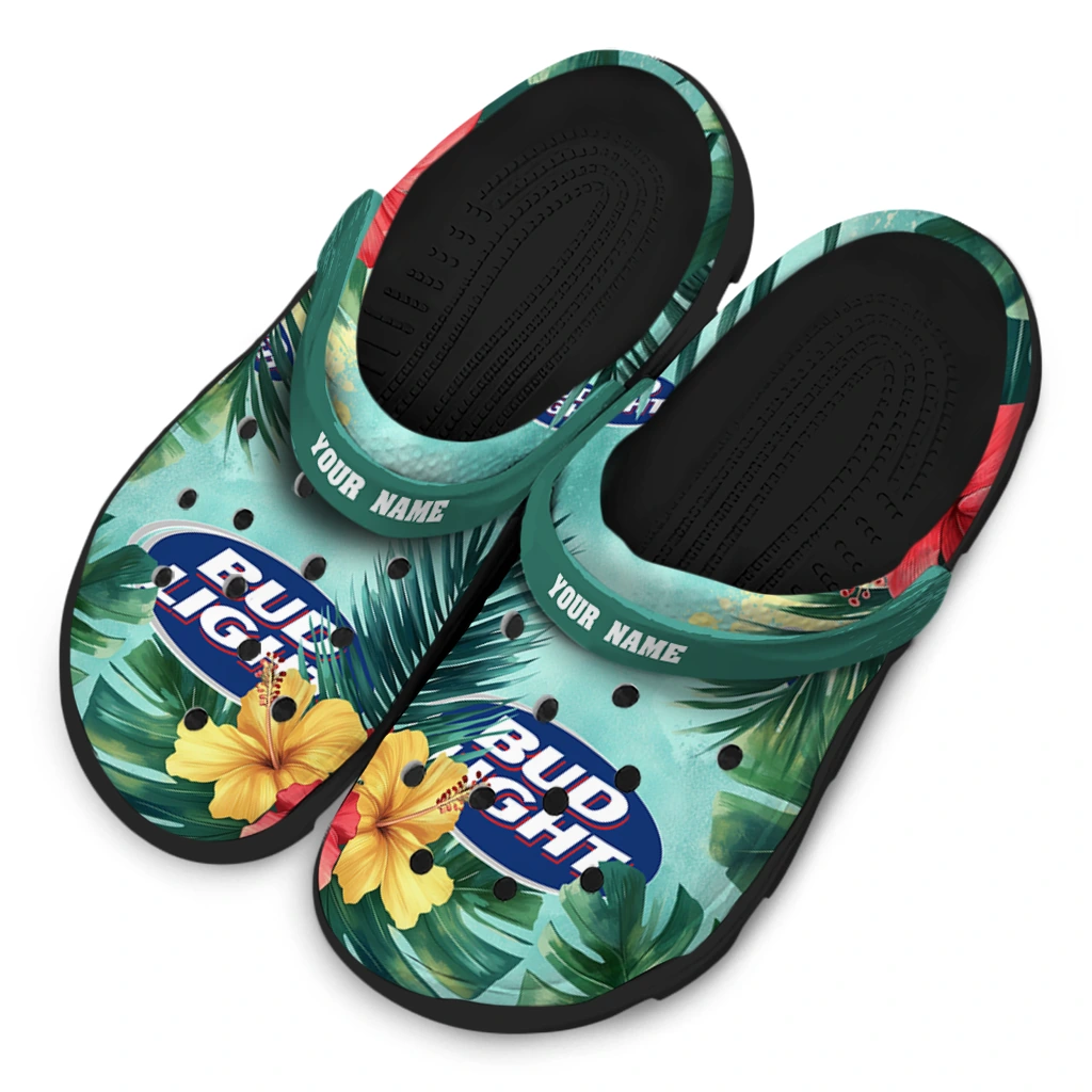 customized-bud-light-hawaii-vibe-green-red-clogs-latest-model-hey-clogs.webp