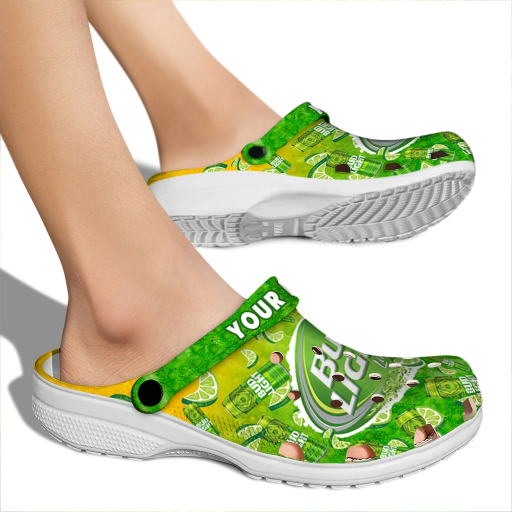customized-bud-light-lime-scatter-green-yellow-clogs-fashion-forward-hey-clogs.webp