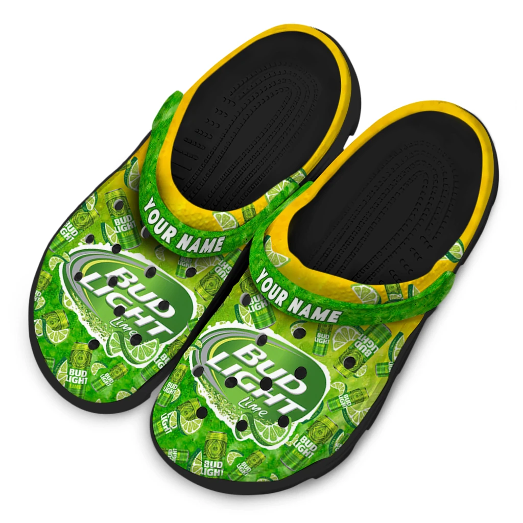 customized-bud-light-lime-scatter-green-yellow-clogs-latest-model-hey-clogs.webp