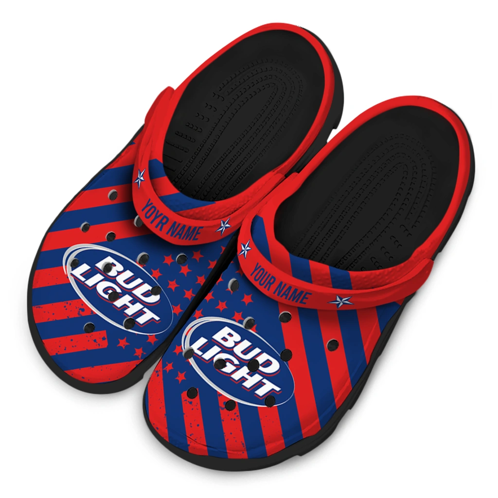 customized-bud-light-star-designs-red-blue-clogs-latest-model-hey-clogs.webp