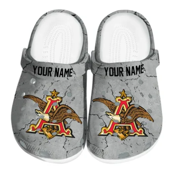 Customized Budweiser Eagle Icon Gray Clogs