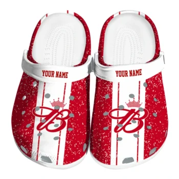 Customized Budweiser Script Monogram Red White Clogs