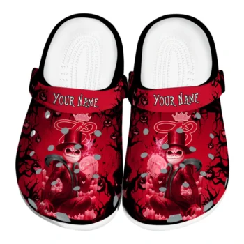 Customized Budweiser Skull Shadows Red Black Clogs