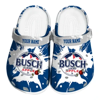 Customized Busch Light Apple Burst Blue White Clogs