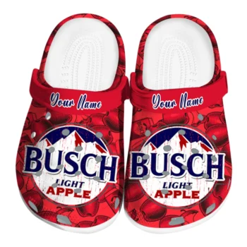 Customized Busch Light Apple Flavor Red Clogs