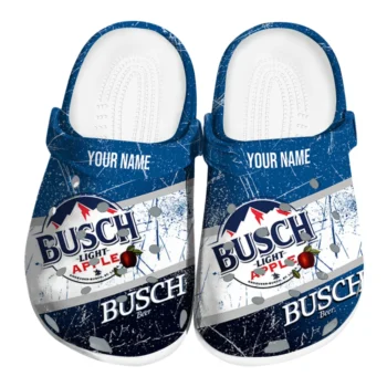 Customized Busch Light Apple Tasty Blue White Clogs