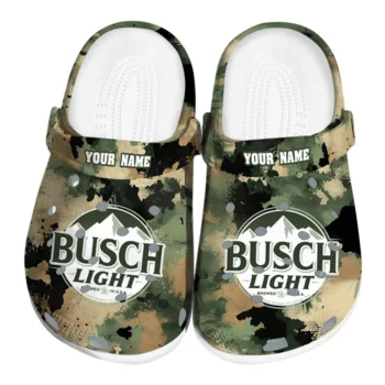 Customized Busch Light Camouflage Green Brown Clogs