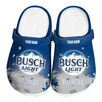 Customized Busch Light Peak Mark Blue Gray Clogs