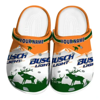 Customized Busch Light The Trophy Can Orange Green Clogs