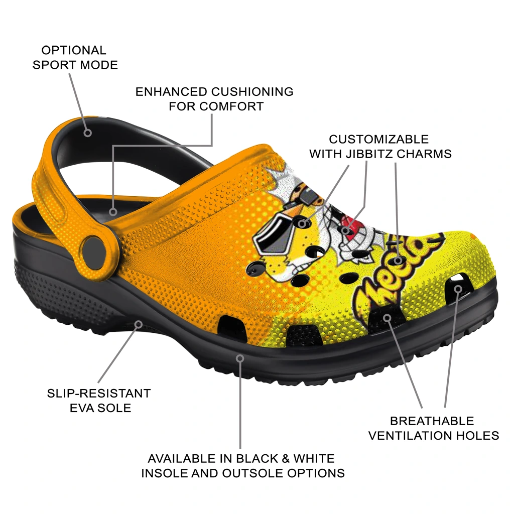 customized-cheetos-cheetah-crunch-orange-yellow-clogs-new-arrival-hey-clogs.webp