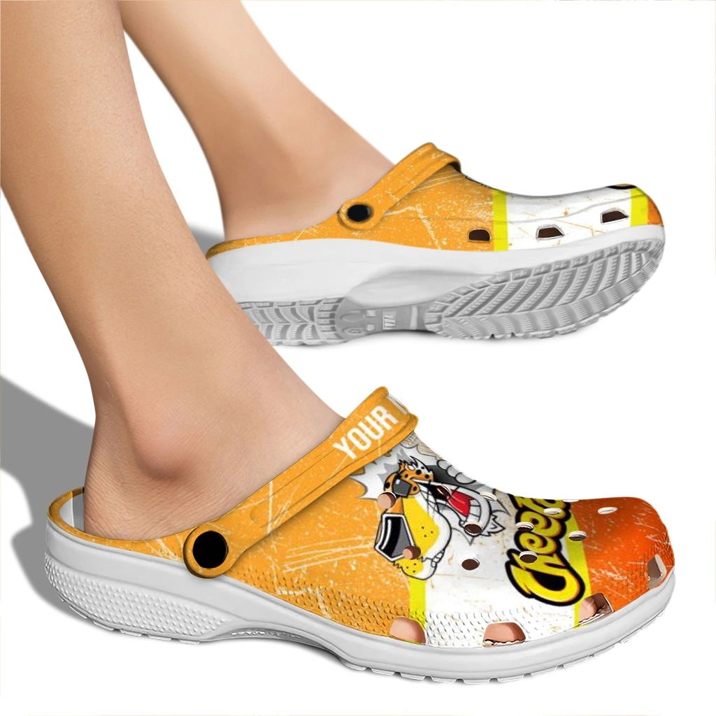 customized-cheetos-cheetah-snap-orange-white-clogs-fashion-forward-hey-clogs.webp