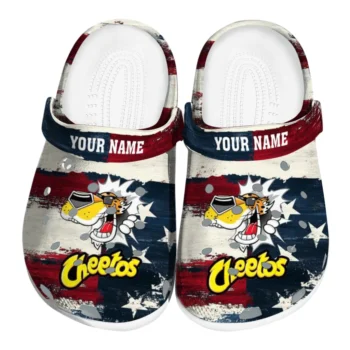 Customized Cheetos Mascot Burst Red White Clogs