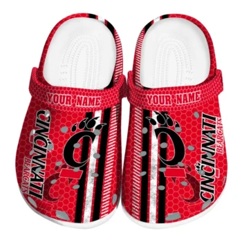 Customized Cincinnati Bearcats Contrasting Stripes Clogs