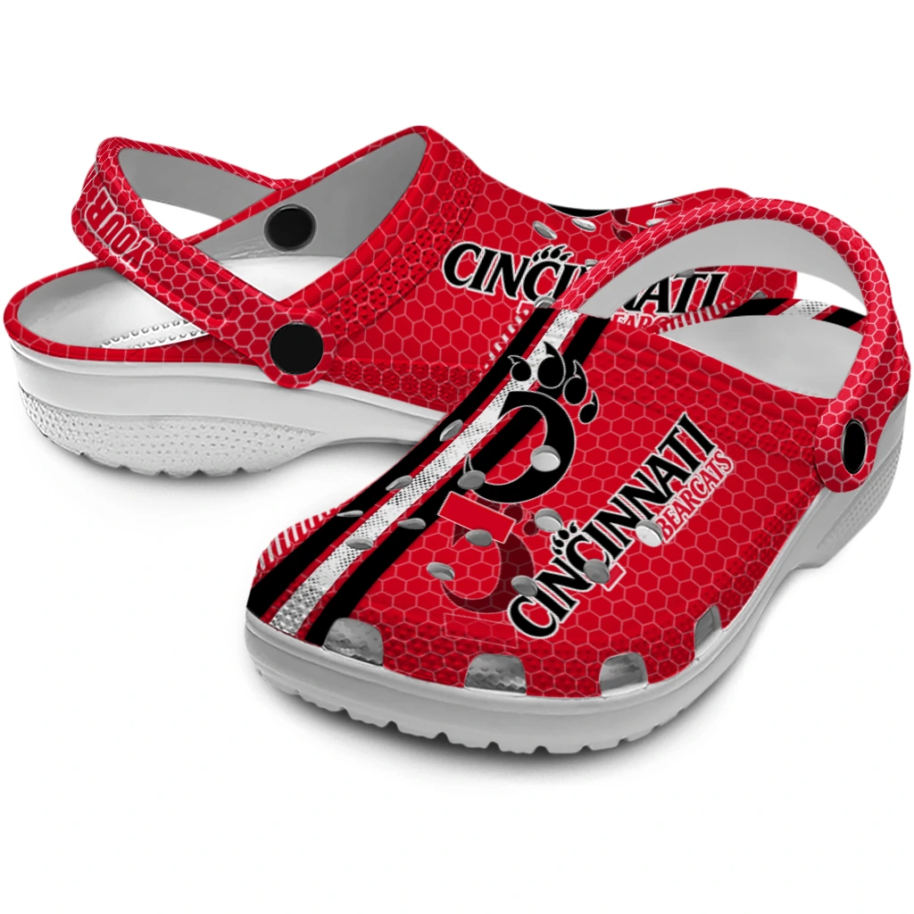 customized-cincinnati-bearcats-contrasting-stripes-clogs-high-quality