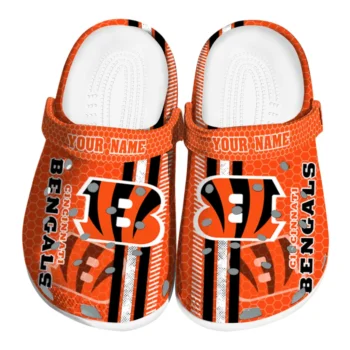 Customized Cincinnati Bengals Contrasting Stripes Clogs