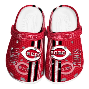 Customized Cincinnati Reds Contrasting Stripes Clogs