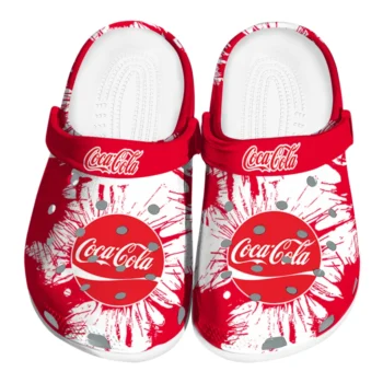 Customized Coca-Cola Logo Splash Red White Clogs
