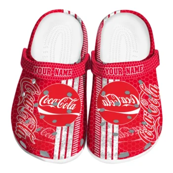 Customized Coca-Cola Stripes Red White Clogs