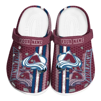 Customized Colorado Avalanche Contrasting Stripes Clogs