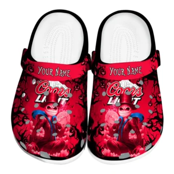 Customized Coors Light Beer Goat Shadows Red Black Clogs