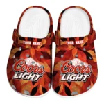 customized-coors-light-beer-leaves-swirl-red-orange-clogs-best-selling-hey-clogs.webp