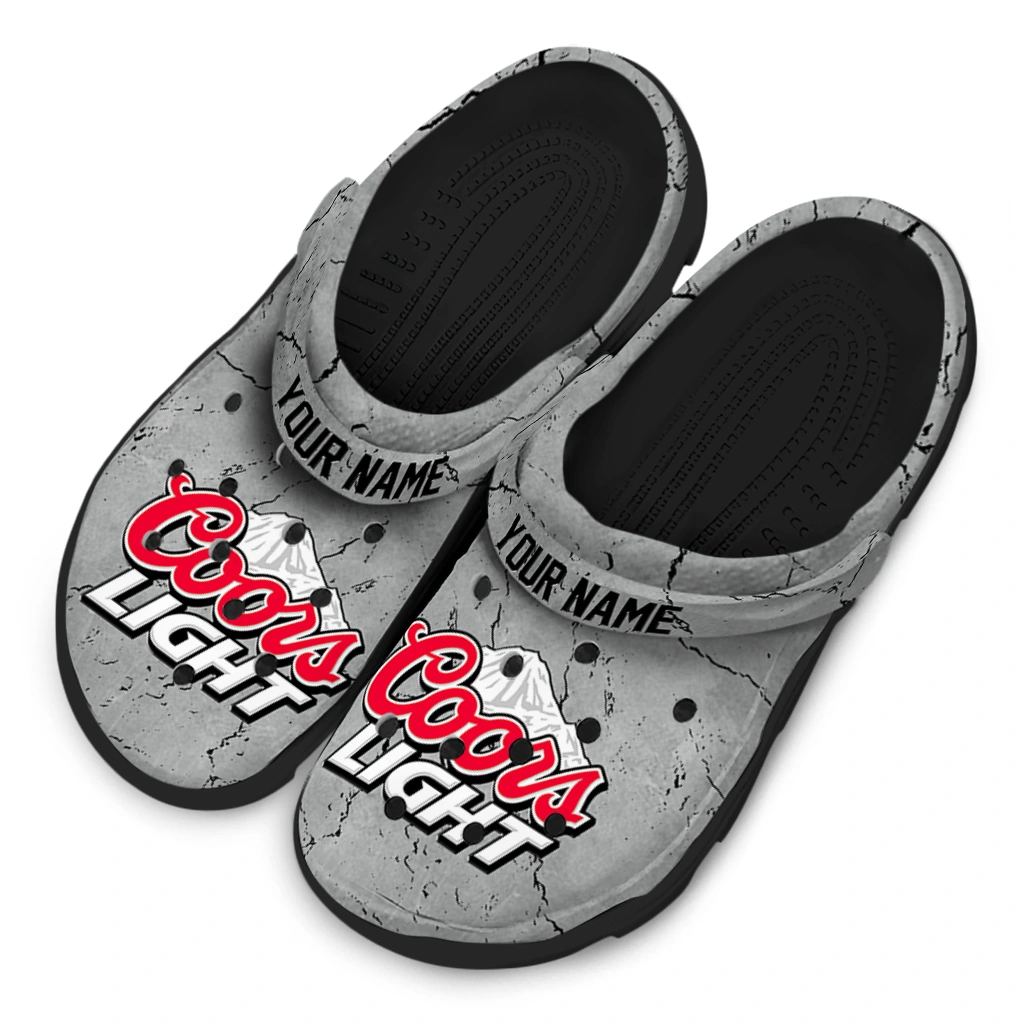 customized-coors-light-beer-logo-script-gray-red-clogs-latest-model-hey-clogs.webp