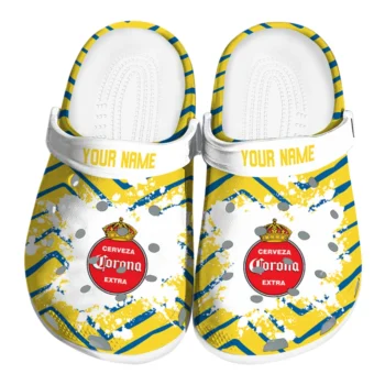 Customized Corona Beer Accent Yellow Blue Clogs