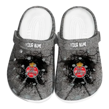 Customized Corona Beer Cracked Stone Gray Red Clogs