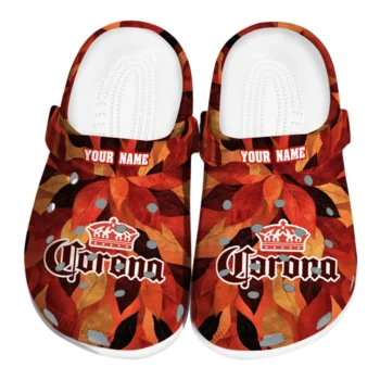 Customized Corona Beer Leaves Red Orange Clogs