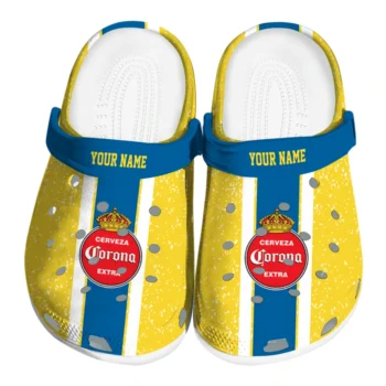 Customized Corona Beer Line Strikes Yellow Blue Clogs