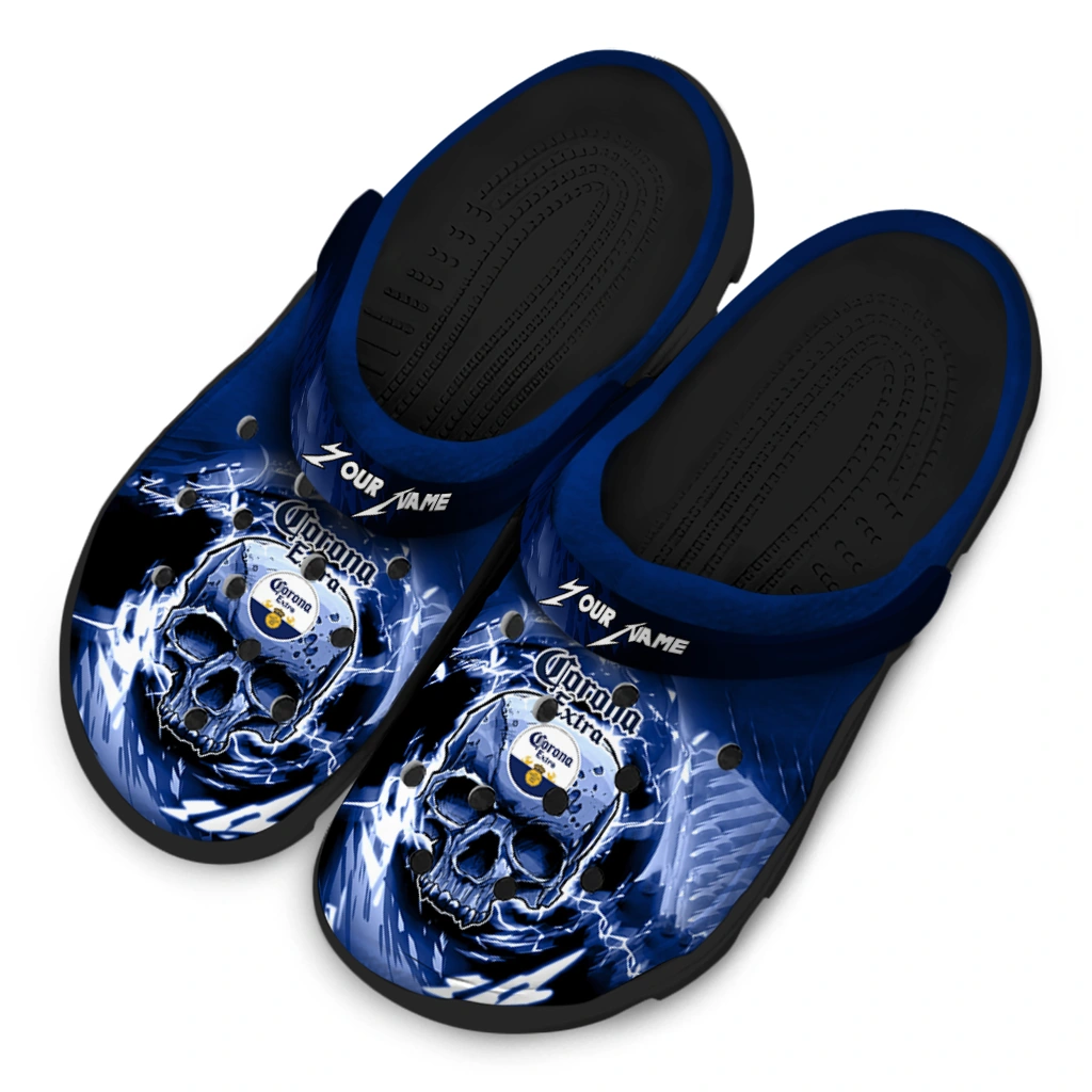 customized-corona-beer-skull-print-blue-white-clogs-latest-model-hey-clogs.webp