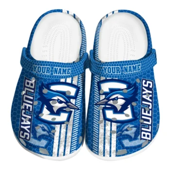 Customized Creighton Bluejays Contrasting Stripes Clogs