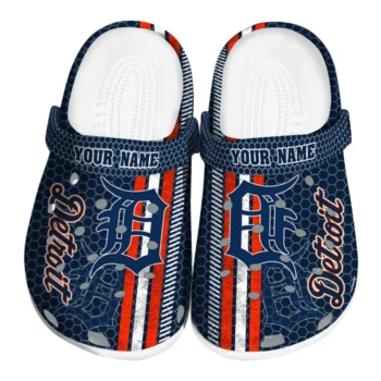 Customized Detroit Tigers Contrasting Stripes Clogs
