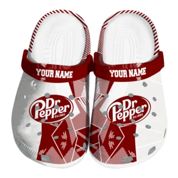 Customized Dr Pepper Abstract Lines Red White Clogs