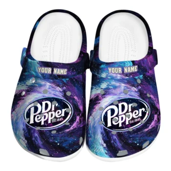 Customized Dr Pepper Galaxy Purple Blue Clogs