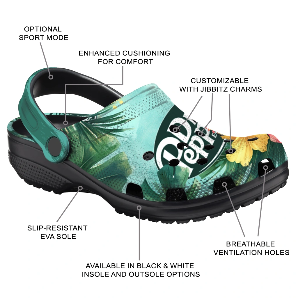 customized-dr-pepper-hibiscus-palms-green-red-clogs-new-arrival-hey-clogs.webp
